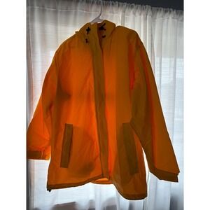 Lands' End Raincoat Hooded Water Resistant Outdoor Jacket Yellow XL